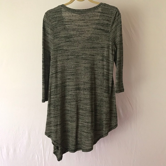 Three Dots Asymmetrical Long Tunic Top L - Picture 2 of 6